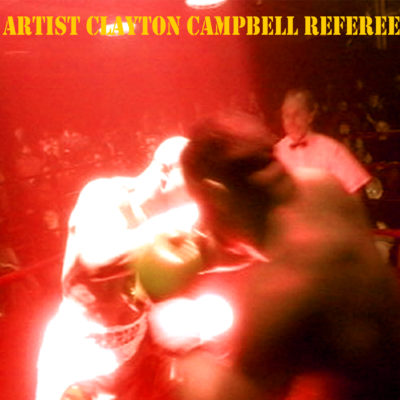 The Heavyweight Champion of the World, the "Real Deal" Evander Holyfield is Refereed by the Artist Clayton Campbell 