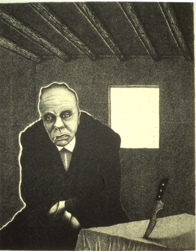 Funes the Memorious, 1980, lithograph, 10" x 8", chin colle on somerset paper, from The Borges Suite