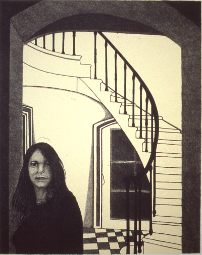 Ulrike, 1980, lithograph, 10" x 8", chin colle on somerset paper, from The Borges Suite